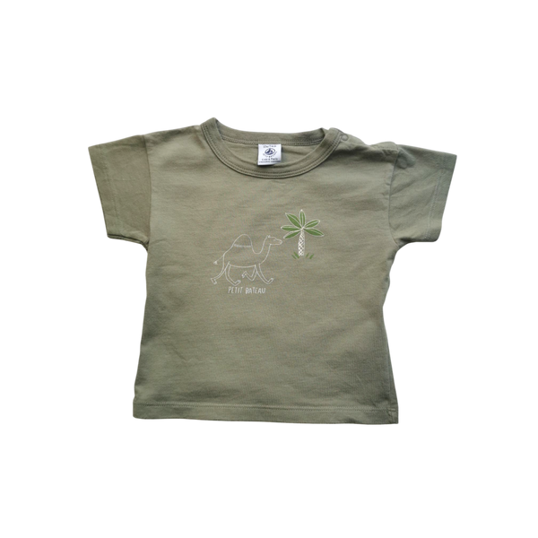 T-Shirt vert motif chameau
