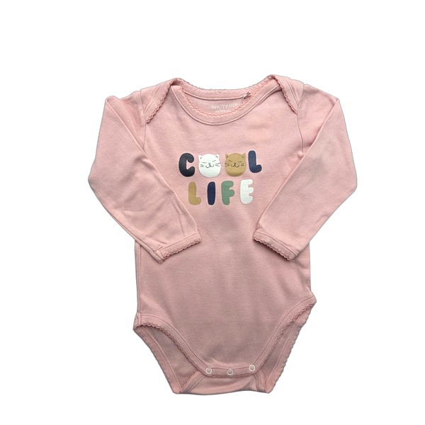 Body rose manches longues