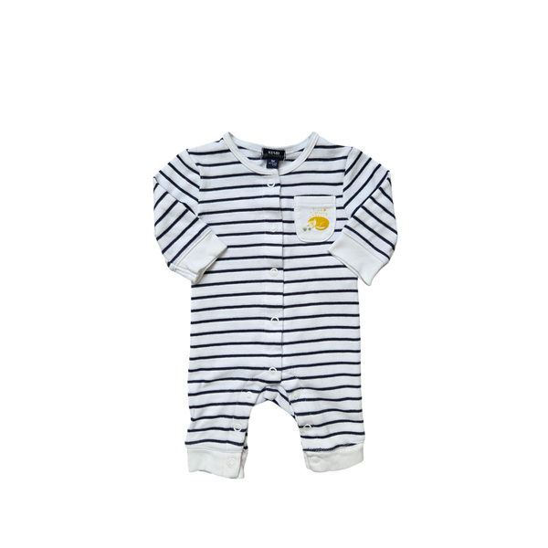 Pyjama rayé bleu et blanc