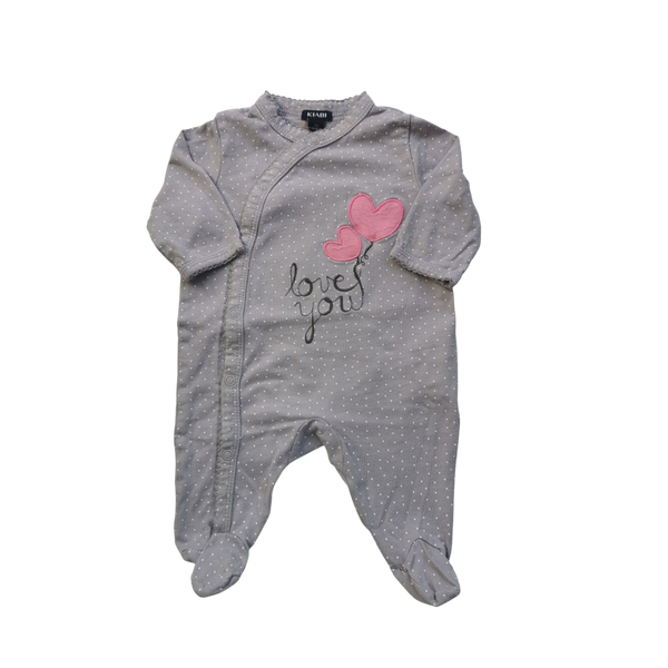 Pyjama gris à pois blancs