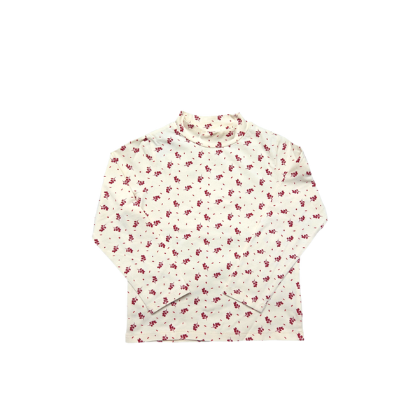 T-Shirt beige à motifs manches longues