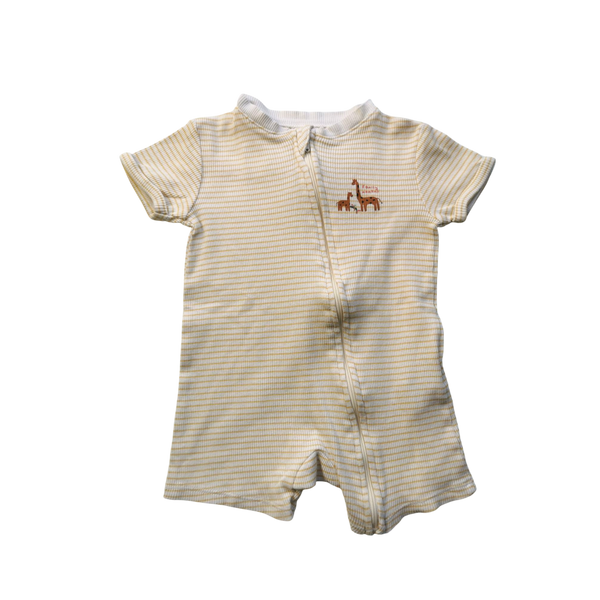 Pyjama rayé jaune et beige