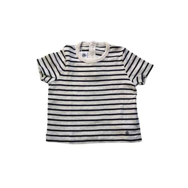 T-Shirt rayé bleu et gris