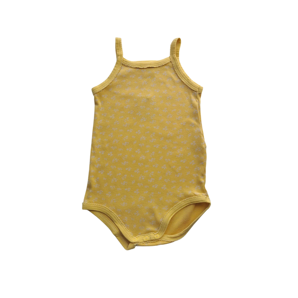 Body jaune imprimé à bretelles
