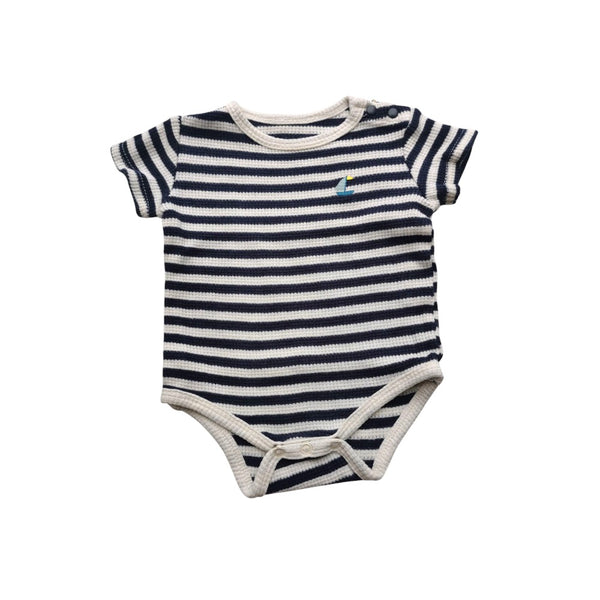 Body rayé bleu marine manches courtes
