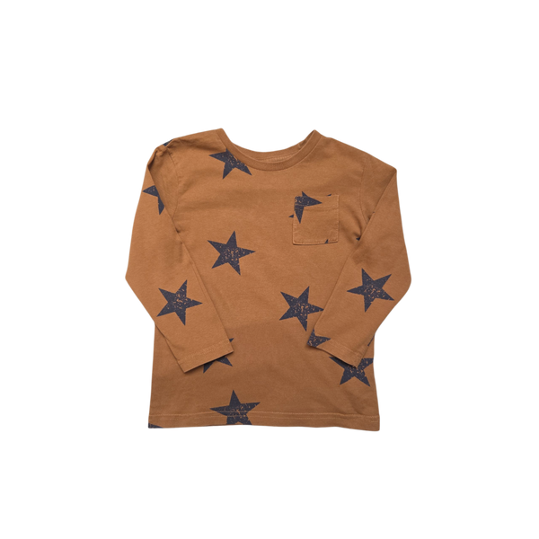 T-Shirt marron à motifs