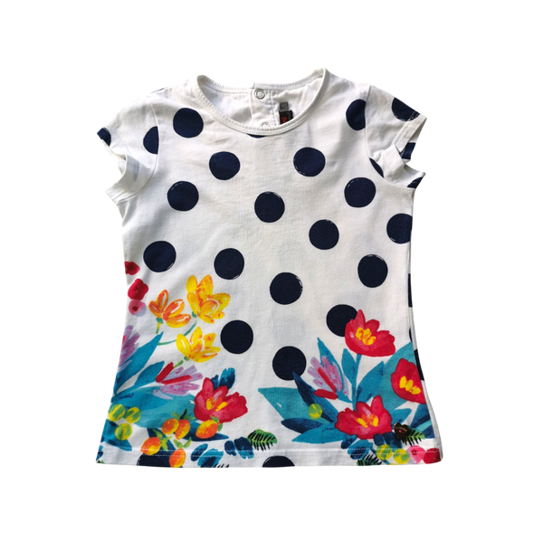 T-Shirt à pois bleu