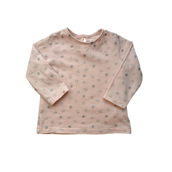 T-Shirt rose à motifs