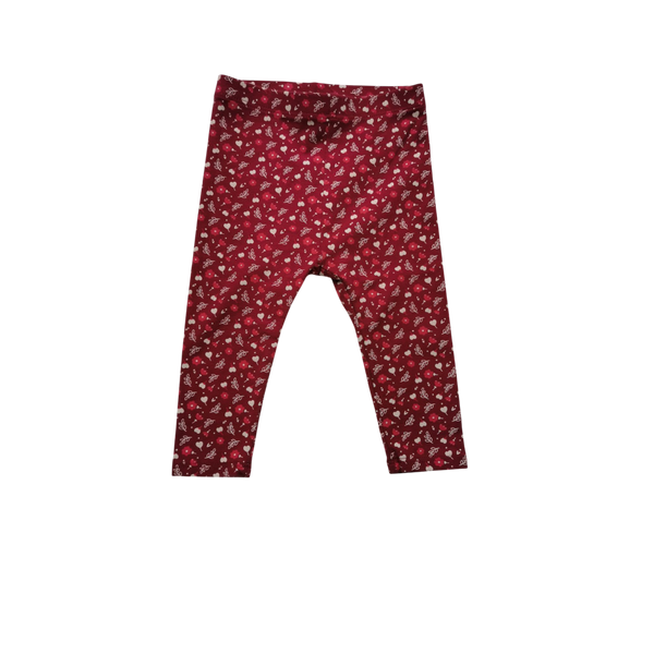 Legging bordeaux à motif