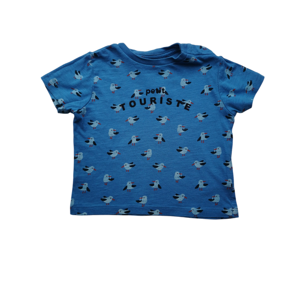 T-Shirt bleu à motifs