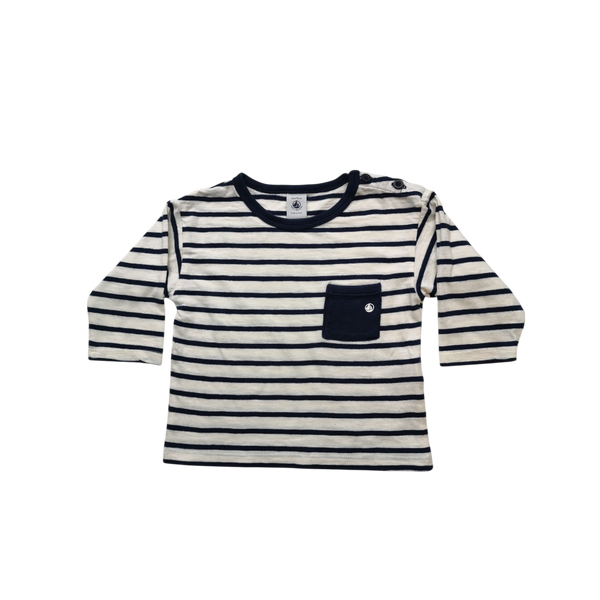 T-Shirt à rayures bleues et blanches