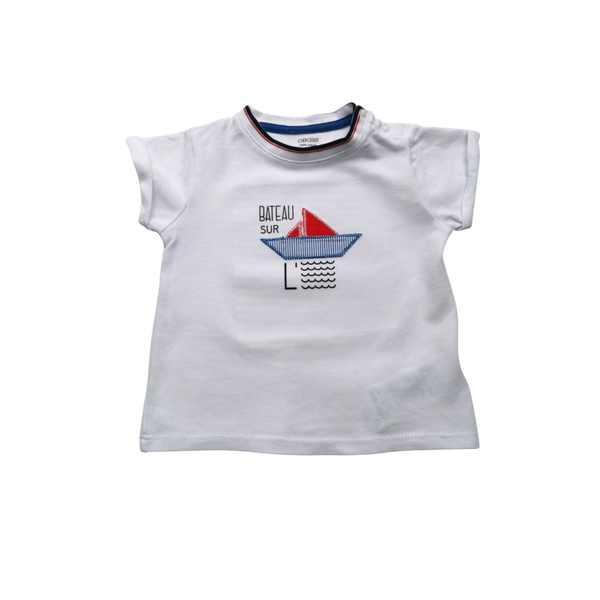 T-Shirt blanc à motifs