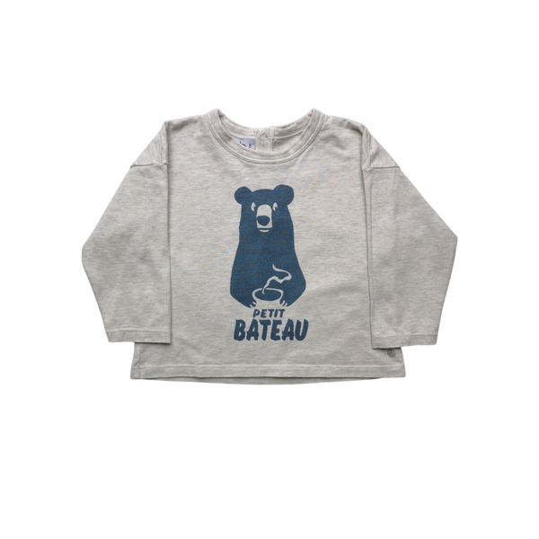 T-Shirt gris à motifs