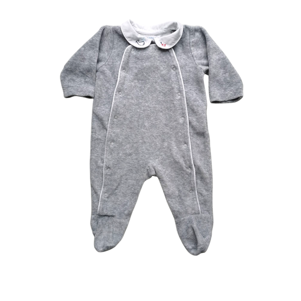 Pyjama gris avec col une pièce
