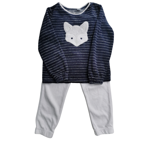 Pyjama bleu et blanc deux pièces