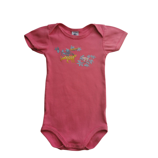 Body rose manches courtes