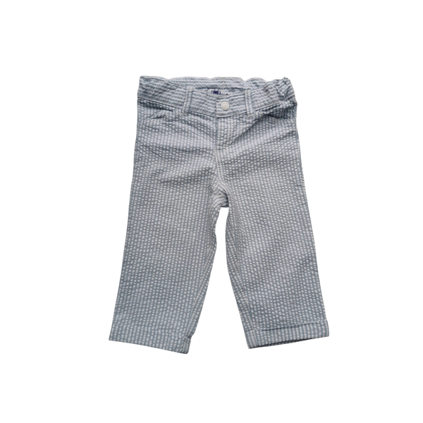 Pantalon à rayures bleues et blanches