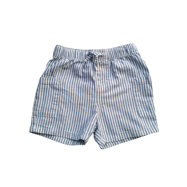 Short léger à rayures bleues