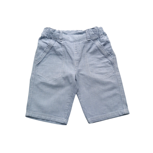 Short à rayures bleues et blanches