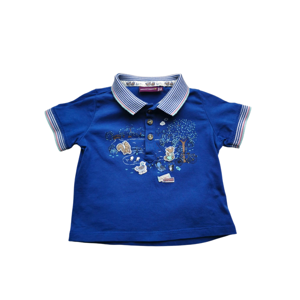 Polo bleu imprimé