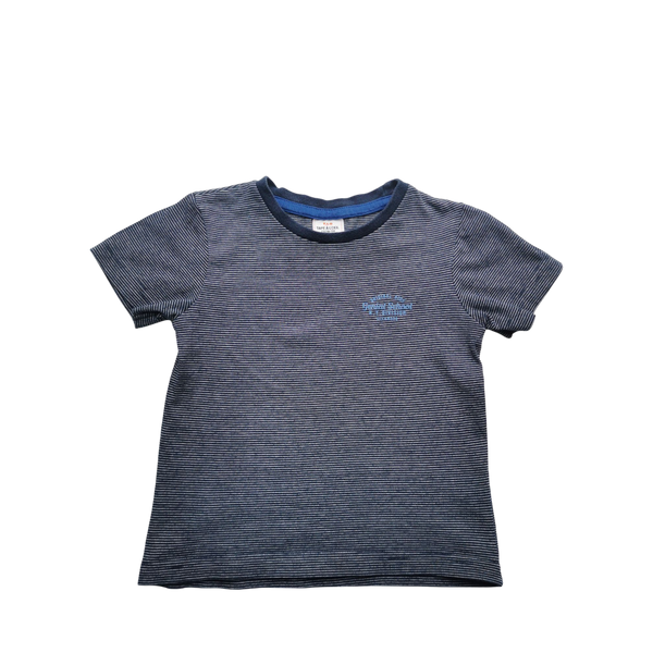 T-Shirt rayé bleu manches courtes