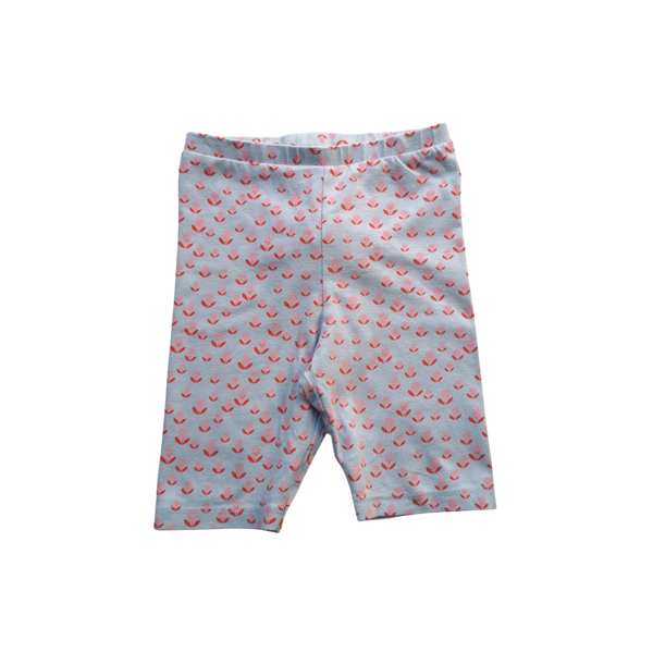 Legging violet fleuri court