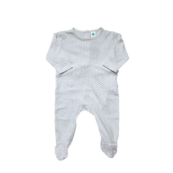 Pyjama blanc à pois une pièce