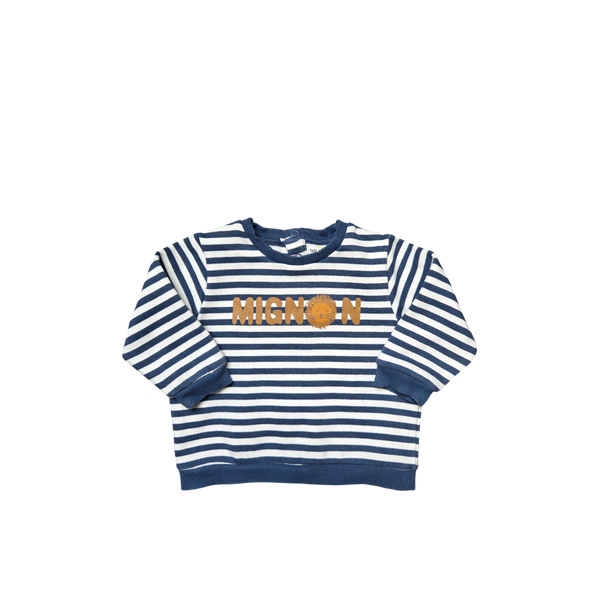 Sweat rayé bleu et blanc