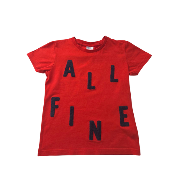 T-Shirt rouge orangé manches courtes