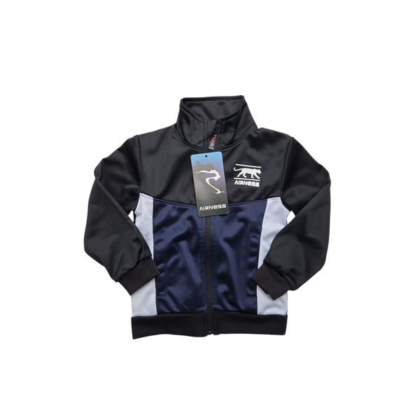 Veste jogging bleu, noir et blanche