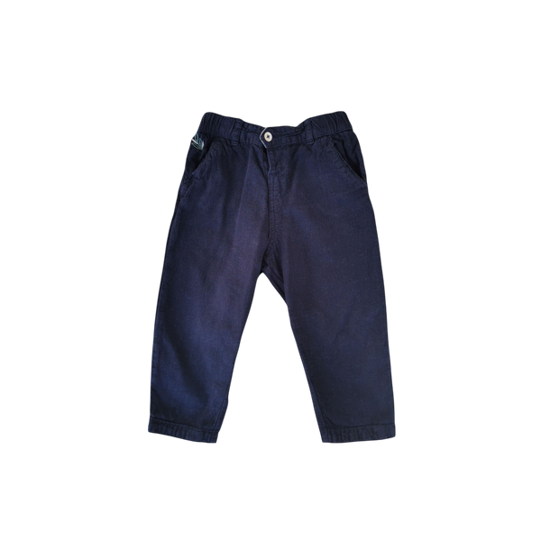 Pantalon léger bleu en lin