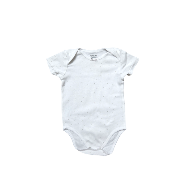 Body blanc à pois manches courtes