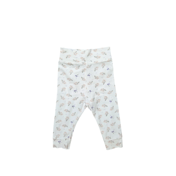 Legging blanc fleuri