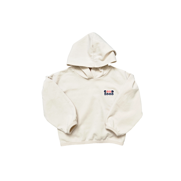 Sweat écru à capuche