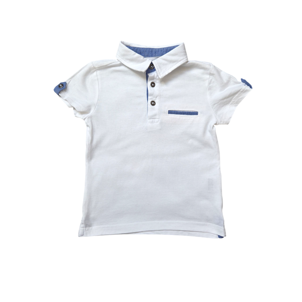 Polo blanc manches courtes