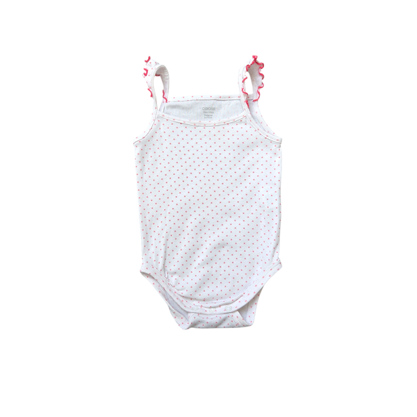 Body blanc à pois rose