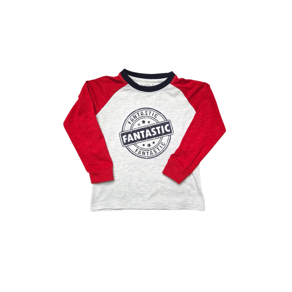 T-Shirt gris et rouge