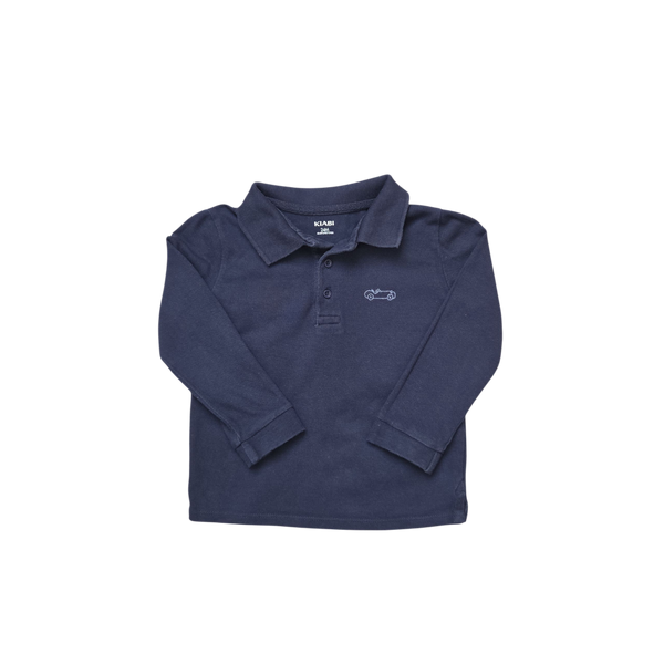 Polo bleu marine manches longues