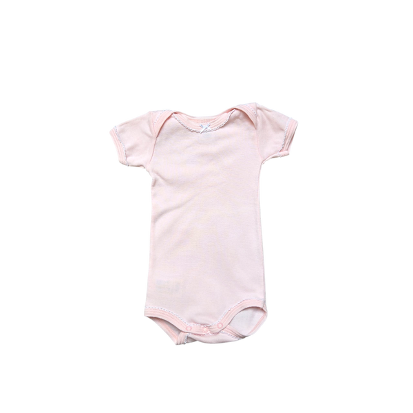 Body rose manches courtes