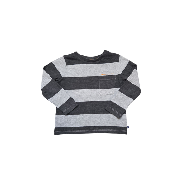 T-Shirt à rayures noires et grises