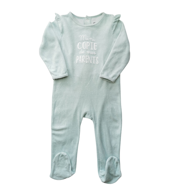 Pyjama vert à pois une pièce