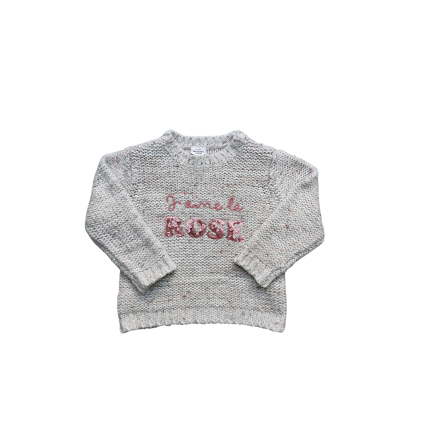Pull rosé en maille