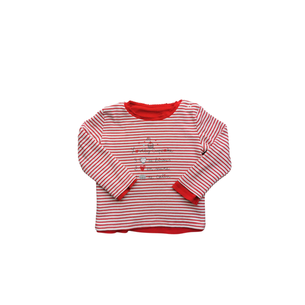 T-Shirt rayé et rouge manches longues