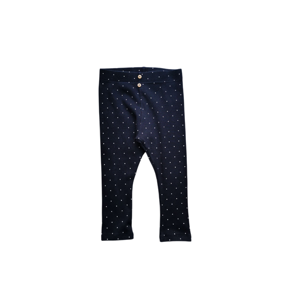Legging bleu à pois blanc
