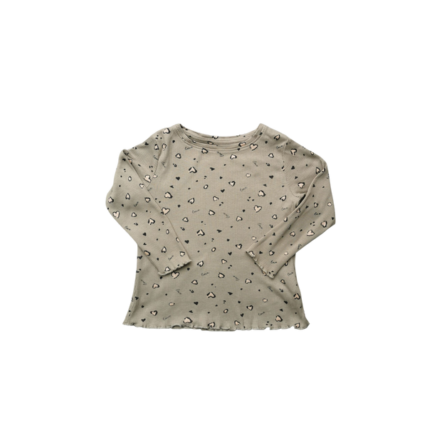 T-Shirt kaki à motifs manches longues