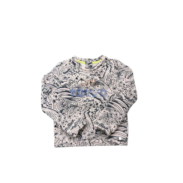 Sweat rose à motifs