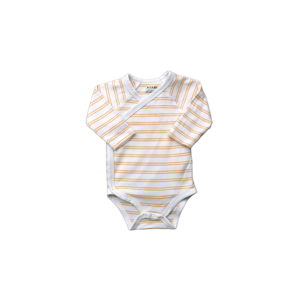 Body rayé jaune et blanc manches longues