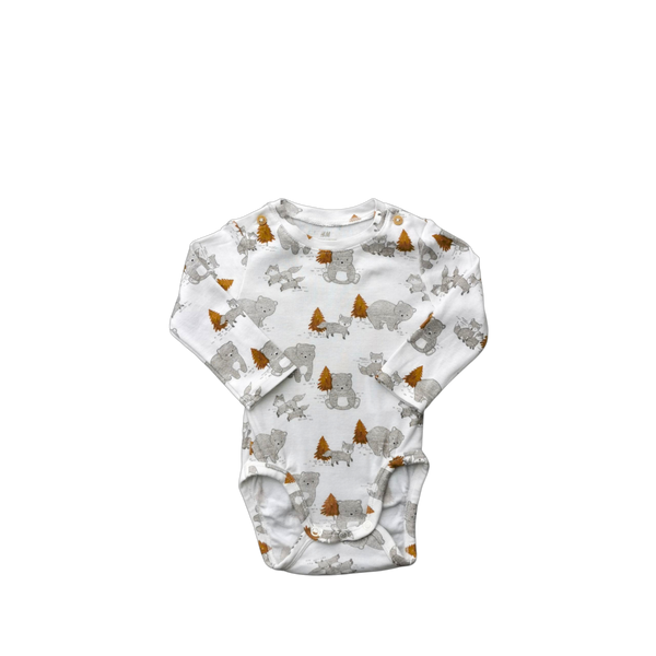 Body blanc à motifs manches longues