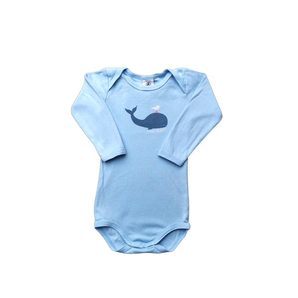 Body bleu manches longues