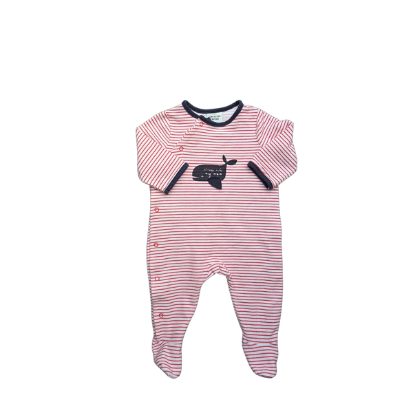 Pyjama rayé rouge et blanc une pièce